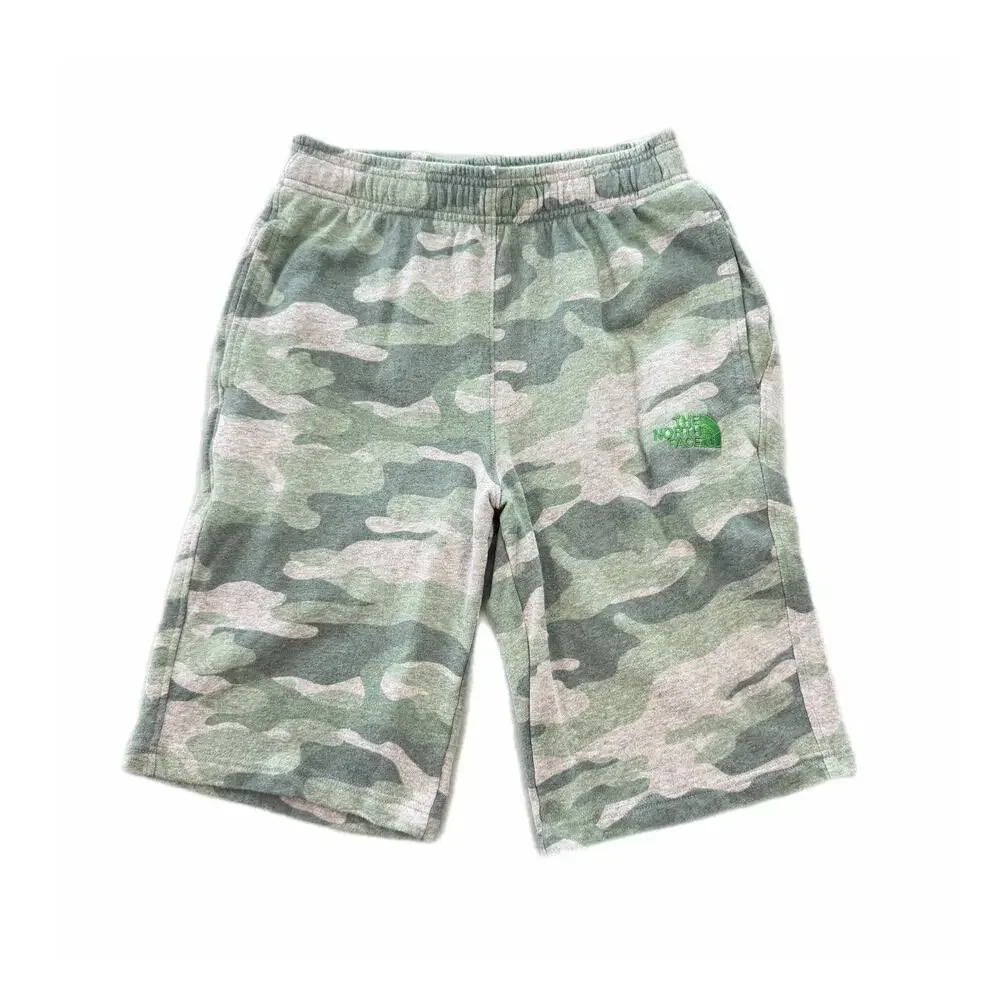 The North Face Men's M Green Gray Camo Loose Fit Casual Athleisure Sweatshorts